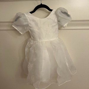 Flower Girl Dress, White (2-3T)